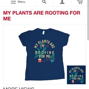 SnorgTees women’s Navy Graphic tee size Medium “My Plants are Rooting for Me”